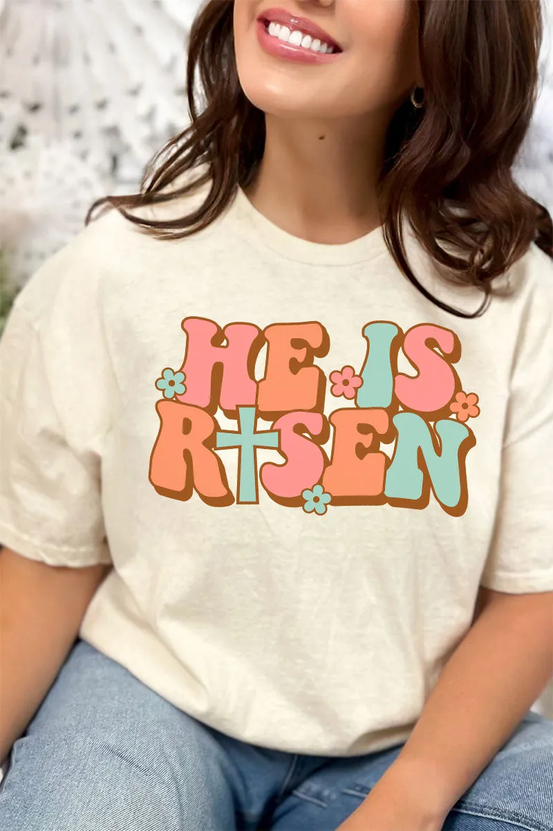 Groovy He Is Risen Combed Cotton T-Shirt