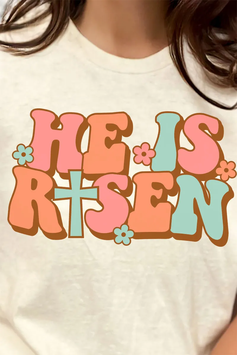 Groovy He Is Risen Combed Cotton T-Shirt