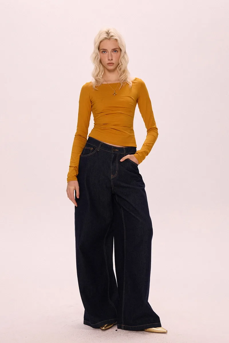 Halter Back Pleated Waist Top
