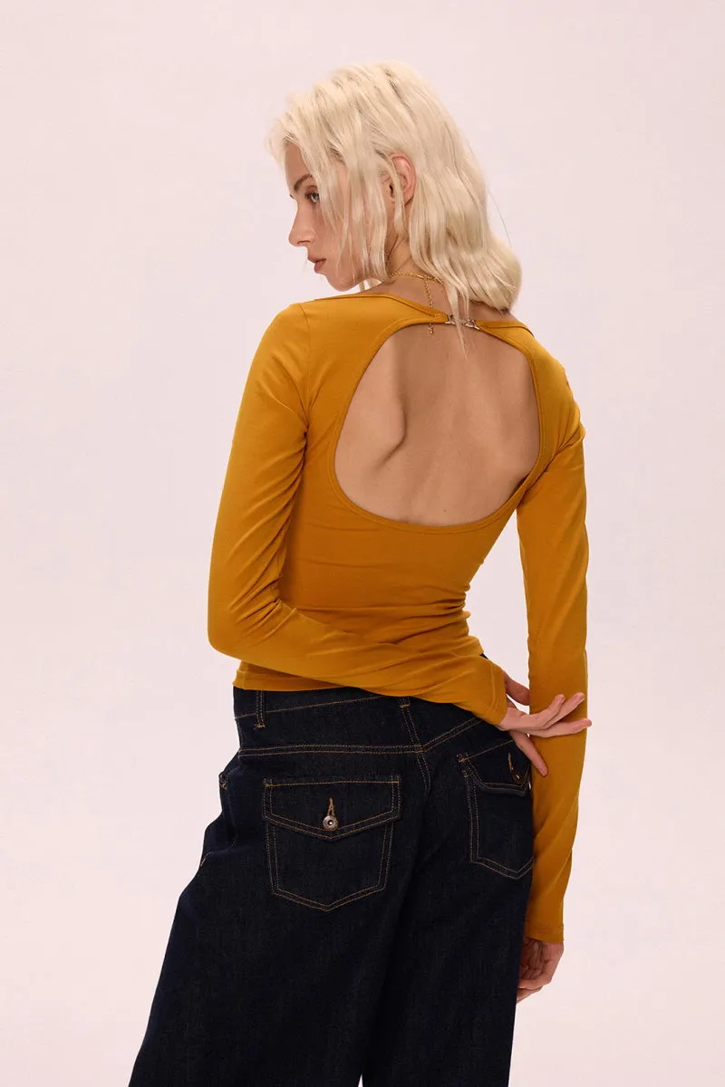 Halter Back Pleated Waist Top