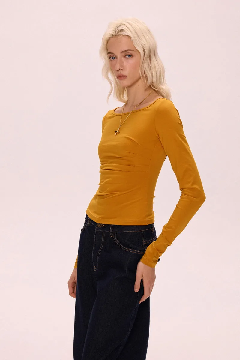 Halter Back Pleated Waist Top