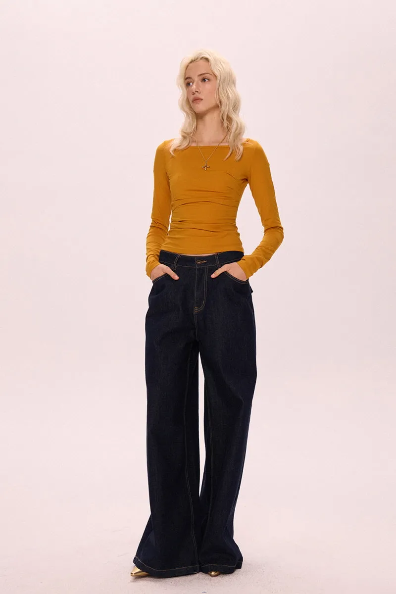 Halter Back Pleated Waist Top