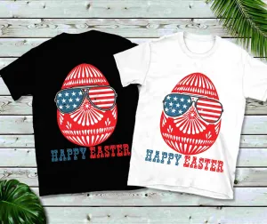 Happy Easter, American Flag T-Shirts, Happy Easter T Shirt, Bunny Tshirt, Bunny Sunglasses Shirt, Easter Egg Shirt, American Happy easter