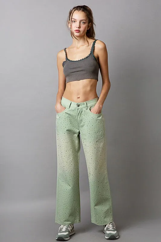 Hazel Blues® |  POL Embellishments Gradient Wide Leg Pants