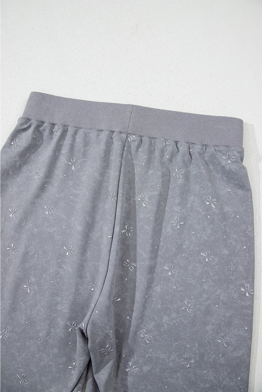 High-rise Vintage Mineral Wash V Neck Loose Tee and Biker Shorts Set