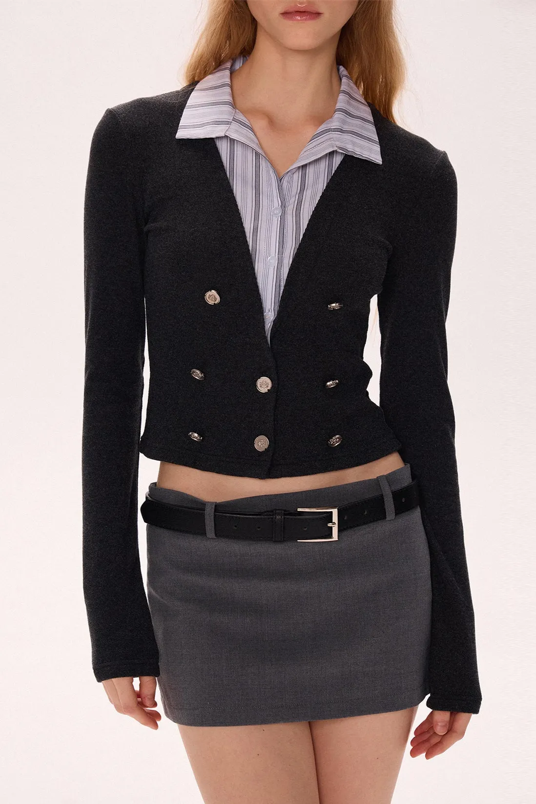 High Texture Two-Piece Effect Top