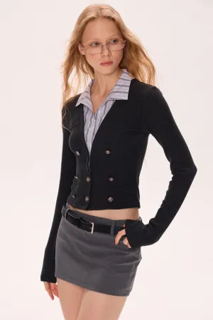 High Texture Two-Piece Effect Top