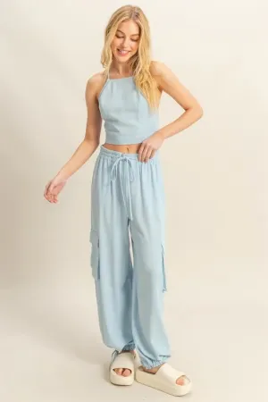 HYFVE Crop Top and Cargo Pants Set