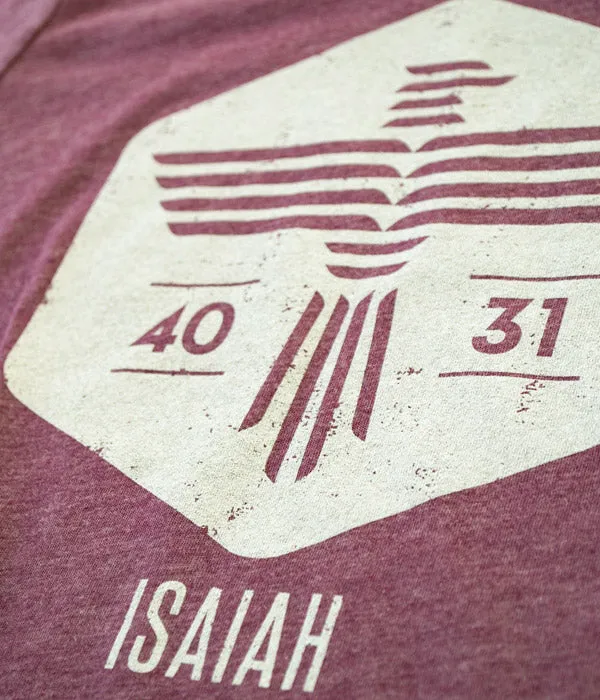 Isaiah Eagle – Heather Maroon Youth Tee