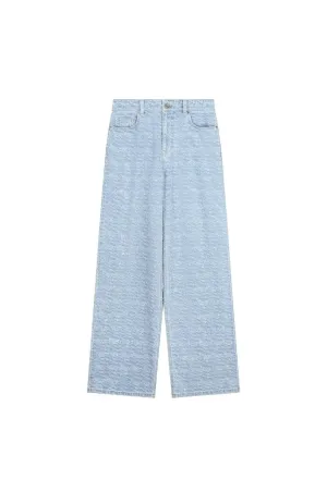 Jacquard Denim Pants