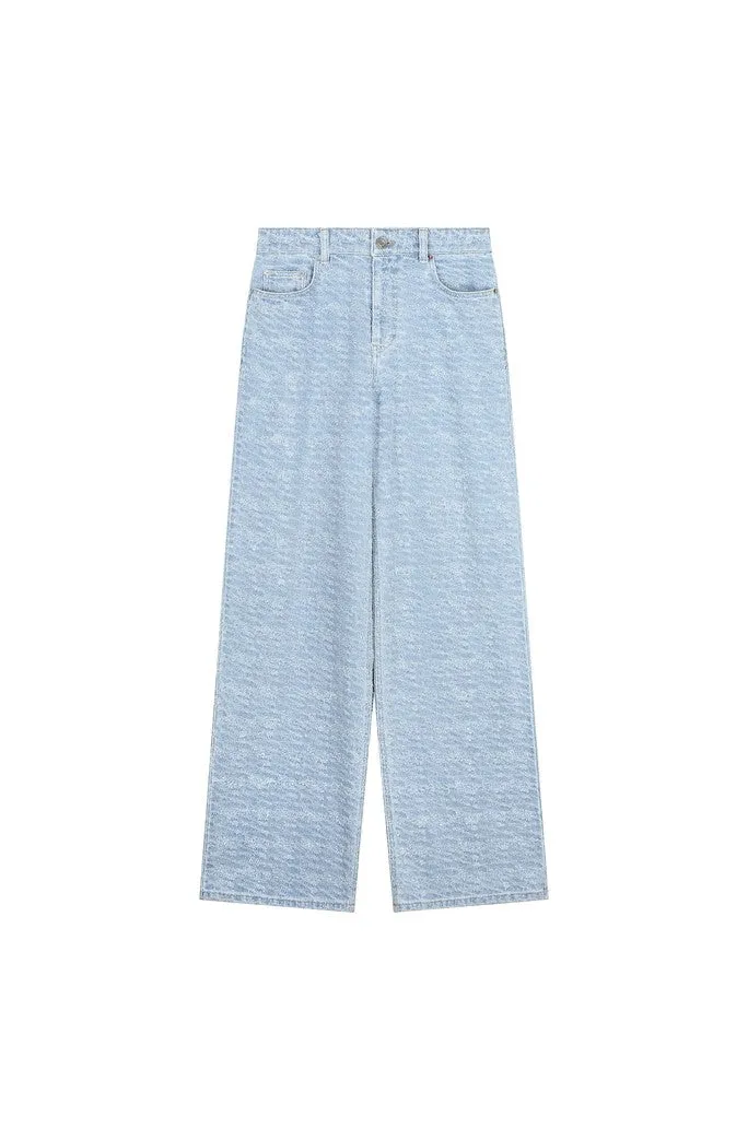 Jacquard Denim Pants
