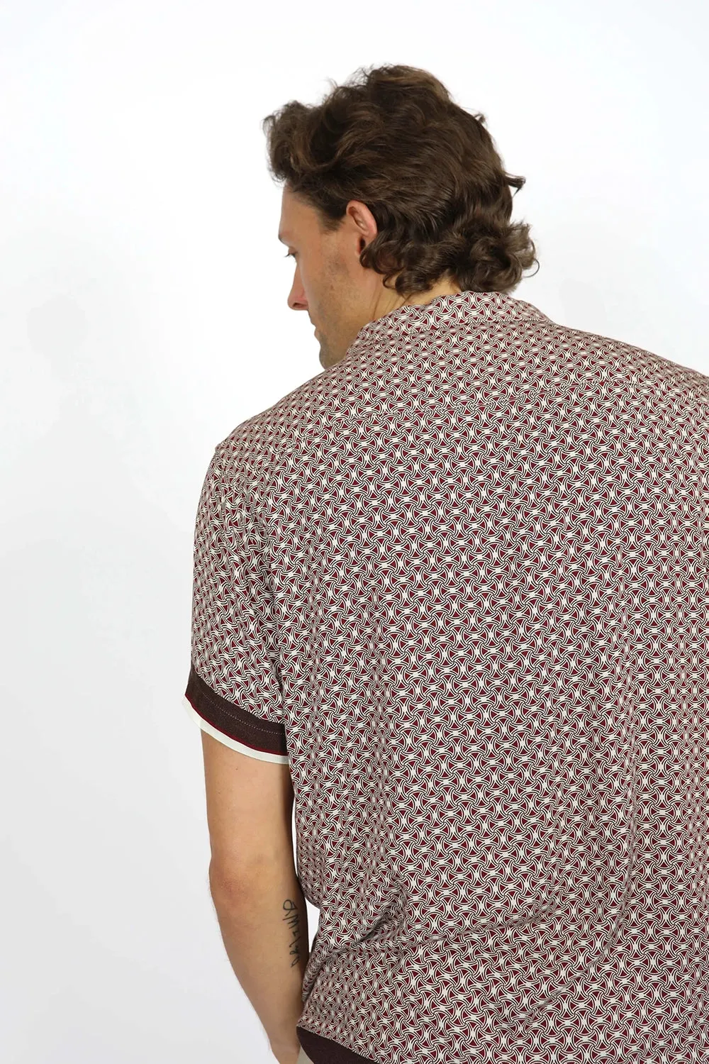 JAMES HARPER RELAXED FIT CUBAN COLLAR BORDER S/S SHIRT JHS576
