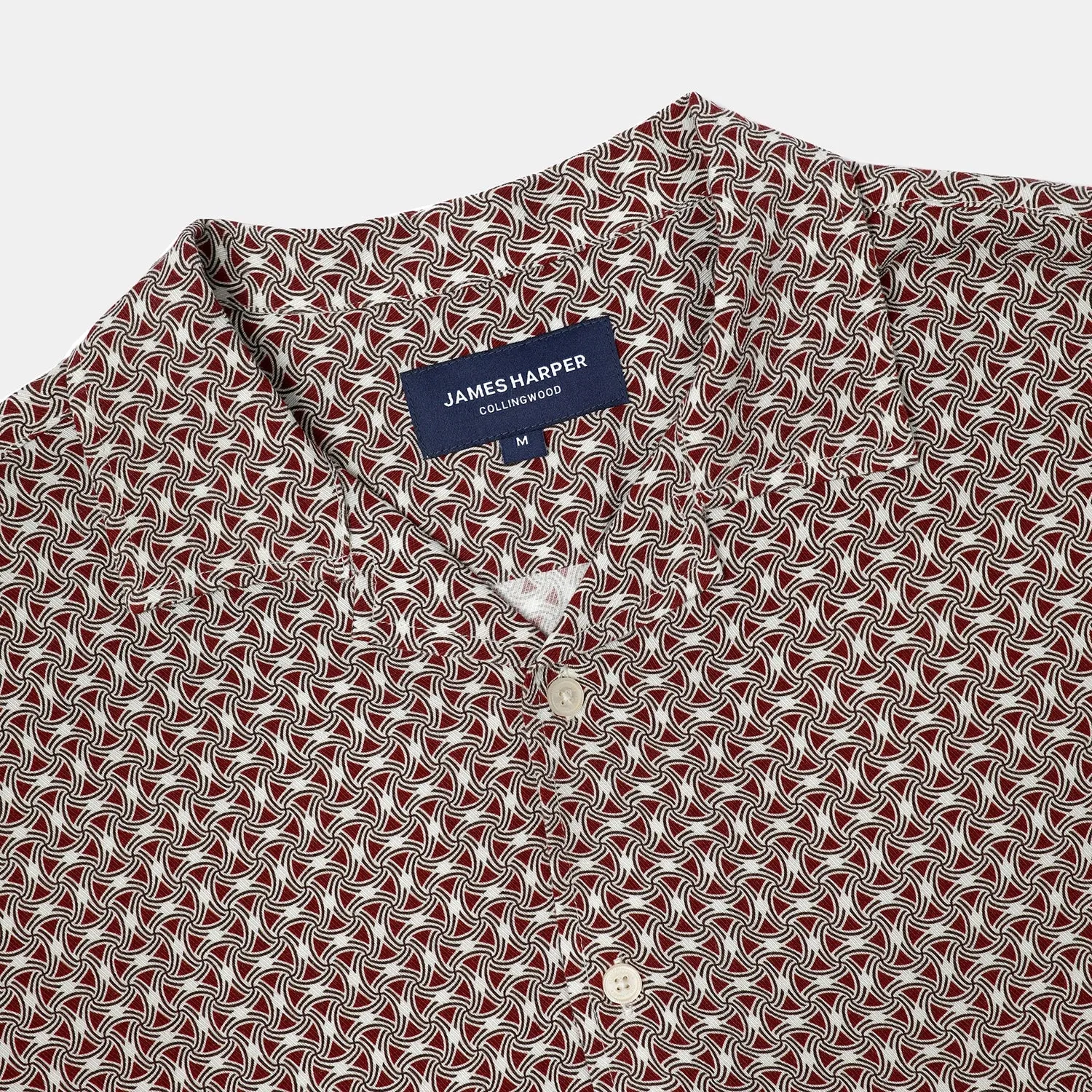 JAMES HARPER RELAXED FIT CUBAN COLLAR BORDER S/S SHIRT JHS576