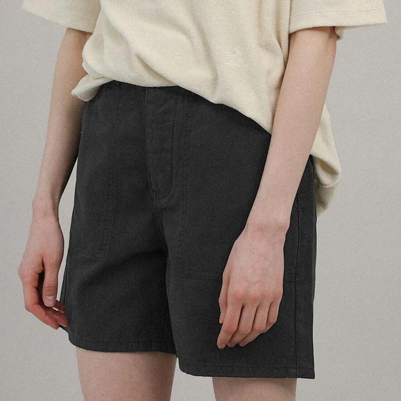 Japanese Pure Cotton Thin High Waist Loose Shorts