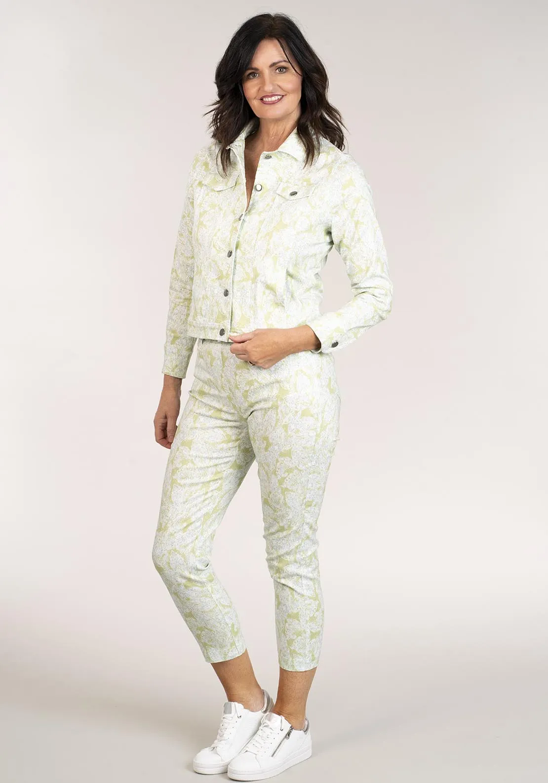 Jersey Jacket W Paisley Print - Lime