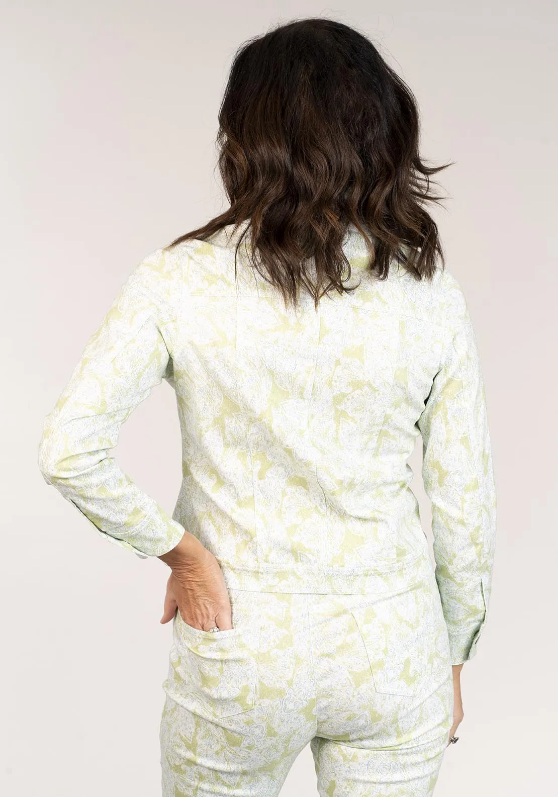 Jersey Jacket W Paisley Print - Lime