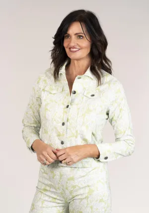 Jersey Jacket W Paisley Print - Lime