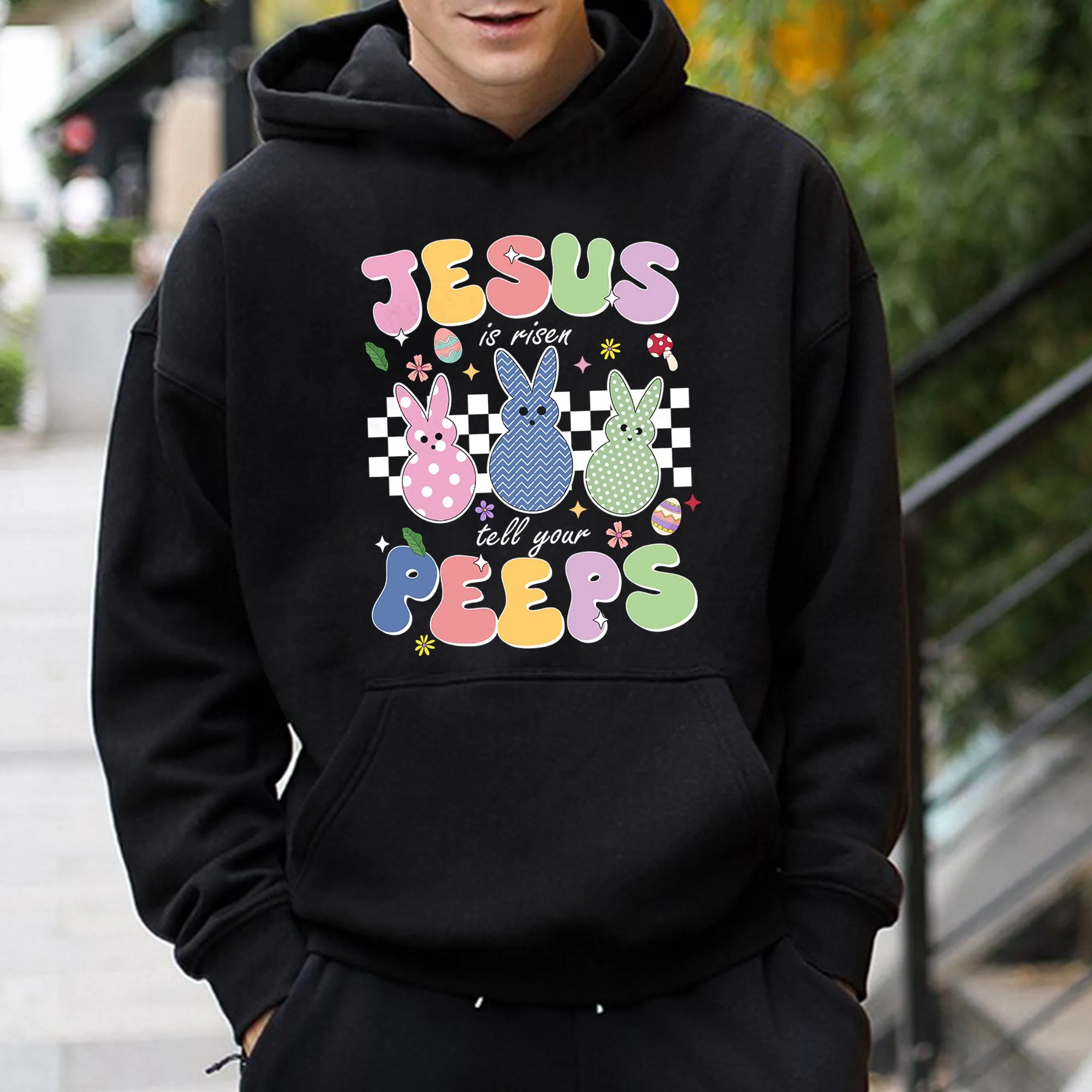 Jesus Is Risen Tell Your Peeps Hoodie, Easter Christian Kids Crewneck, Jesus Easter Shirt, He is Risen Shirt, Religious Easter Shirt