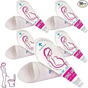 JIURUN 50PCS Female Urination Device Pee Funnel for Women Portable Disposable Female Urinal Funnel to Standing Pee for Pregnant, Wounded, Travel, Camping, Outdoor Activities