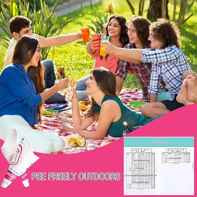 JIURUN 50PCS Female Urination Device Pee Funnel for Women Portable Disposable Female Urinal Funnel to Standing Pee for Pregnant, Wounded, Travel, Camping, Outdoor Activities