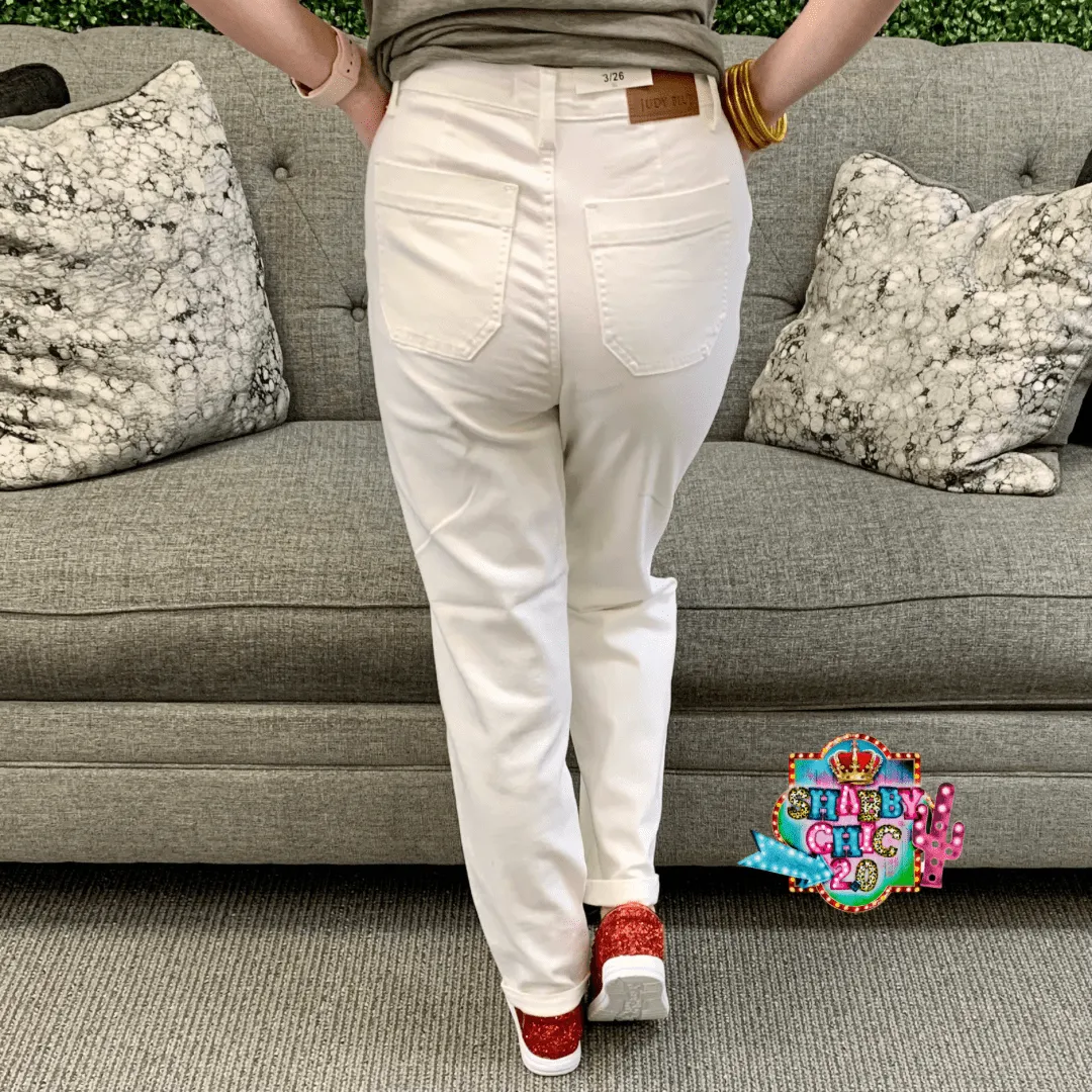 Judy Blue White Jogger Jeans