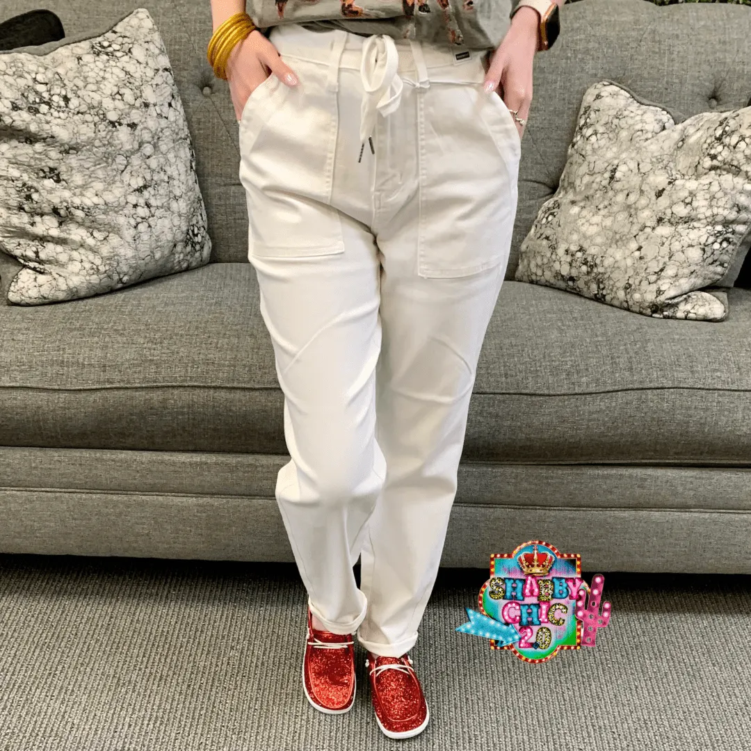 Judy Blue White Jogger Jeans