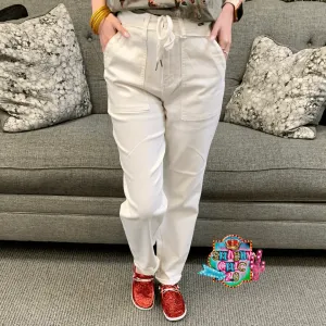 Judy Blue White Jogger Jeans