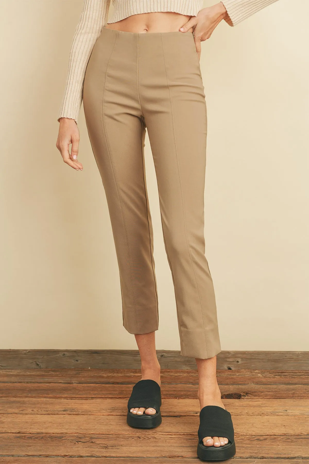 Kayley Back Slit Tapered Pants