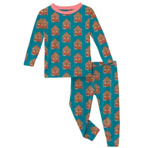 Kickee Pants Print Long Sleeve Pajama Set Bay Gingerbread