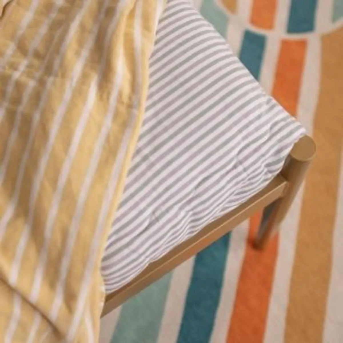 Kids Bunk Quilt and Sham - Sage and Grey Stripe