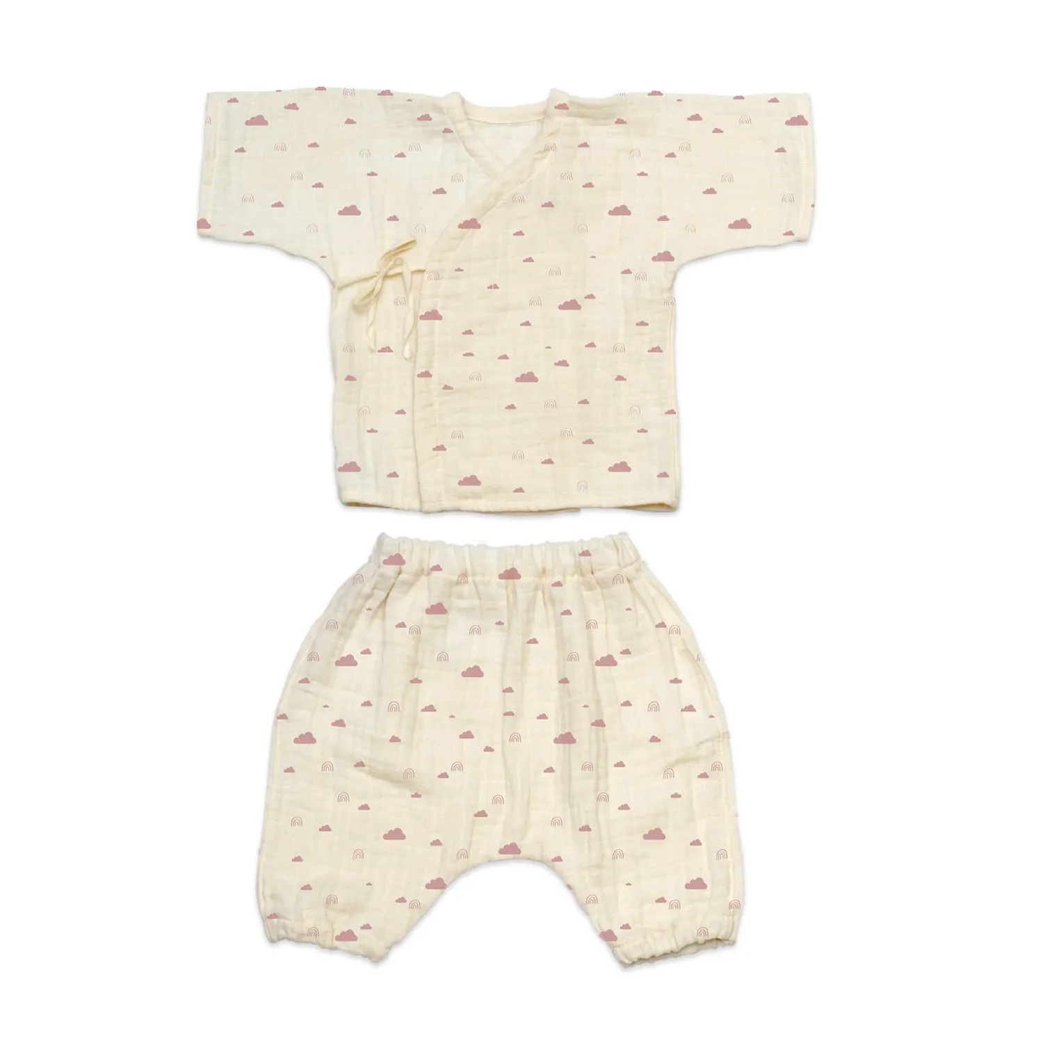 Kimono Set - Rainbows & Clouds
