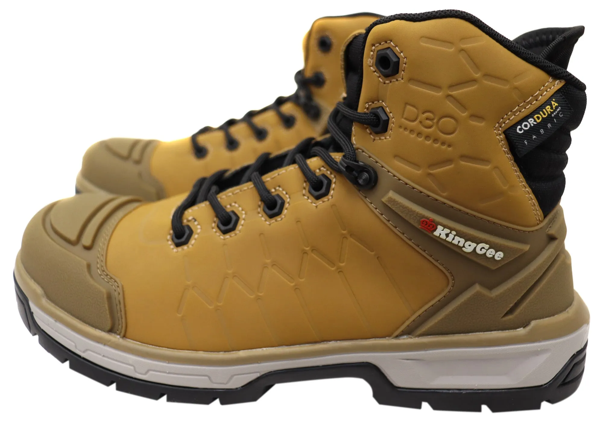 KingGee Mens Quantum Hybrid Zip Lace Composite Toe Work Boots 5 Inch