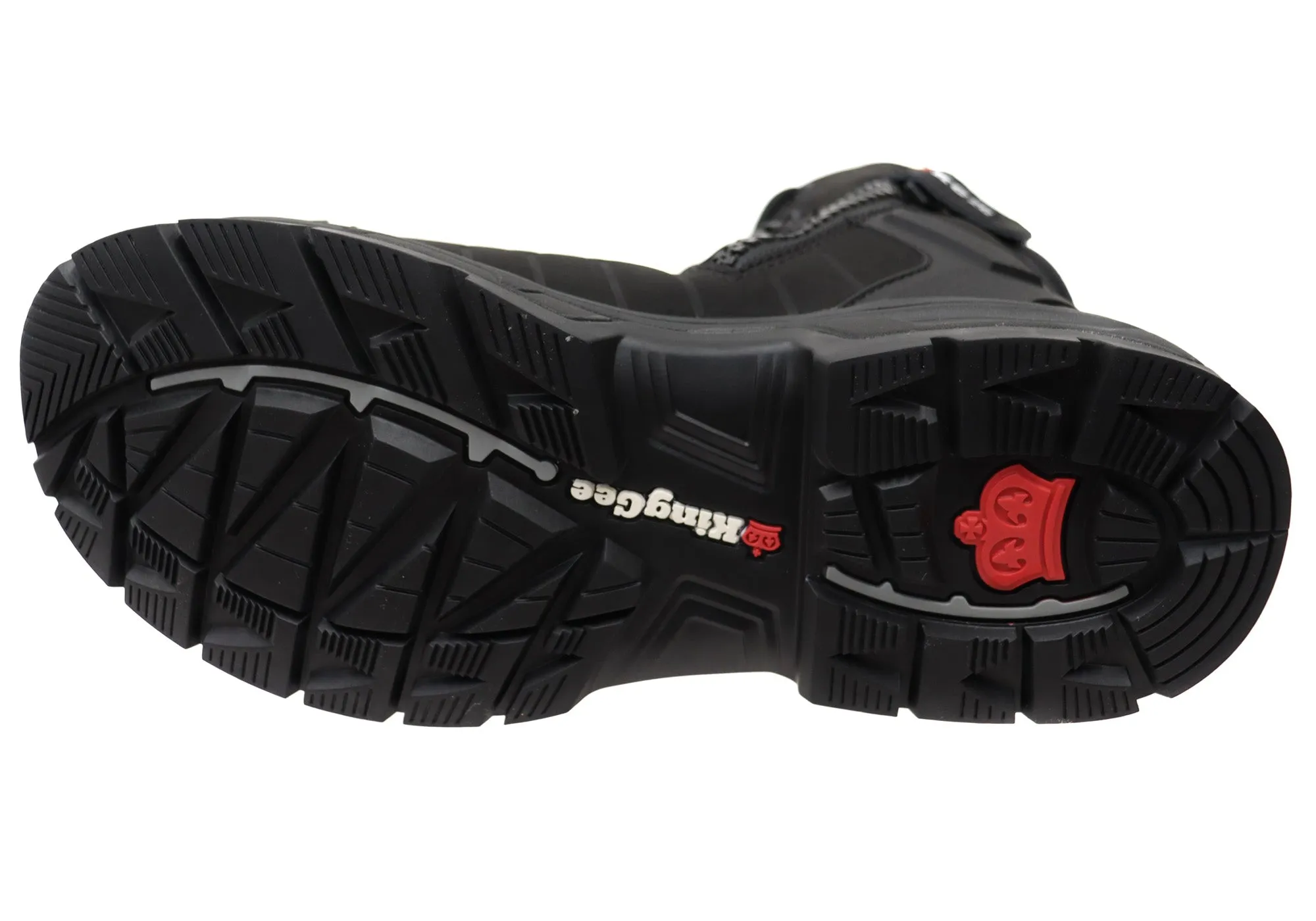 KingGee Mens Quantum Hybrid Zip Lace Composite Toe Work Boots Black
