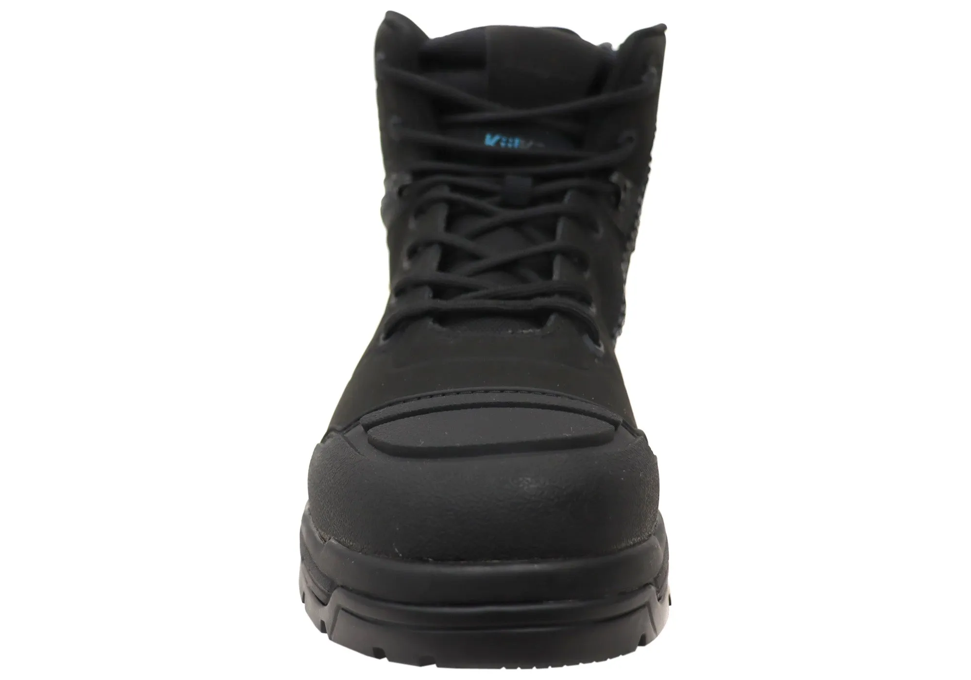 KingGee Mens Quantum Hybrid Zip Lace Composite Toe Work Boots Black