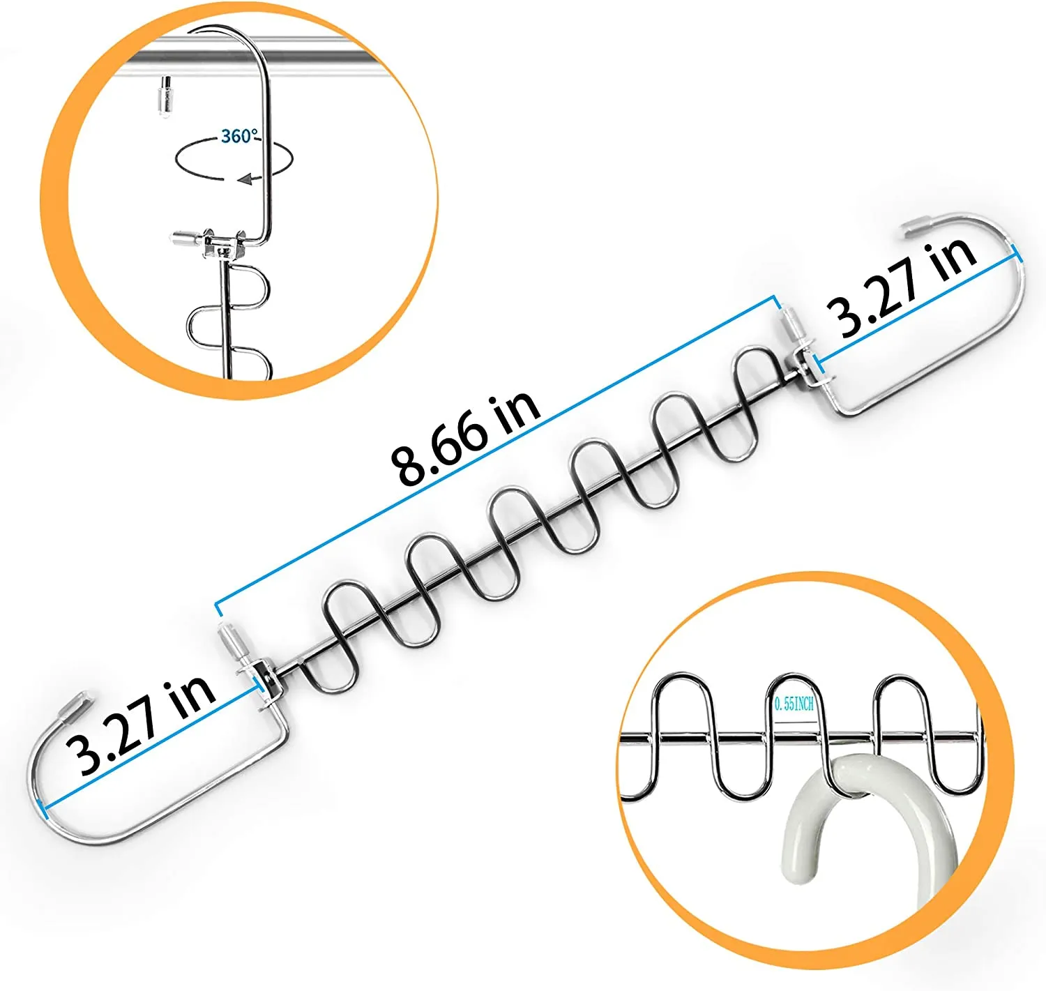 KLEVERISE 4 Pack Space Saving Hangers - 12 Slots Stainless Steel Clothes Hangers Magic Cascading Hangers - Clothing Closet Space Saving Storage Organizers