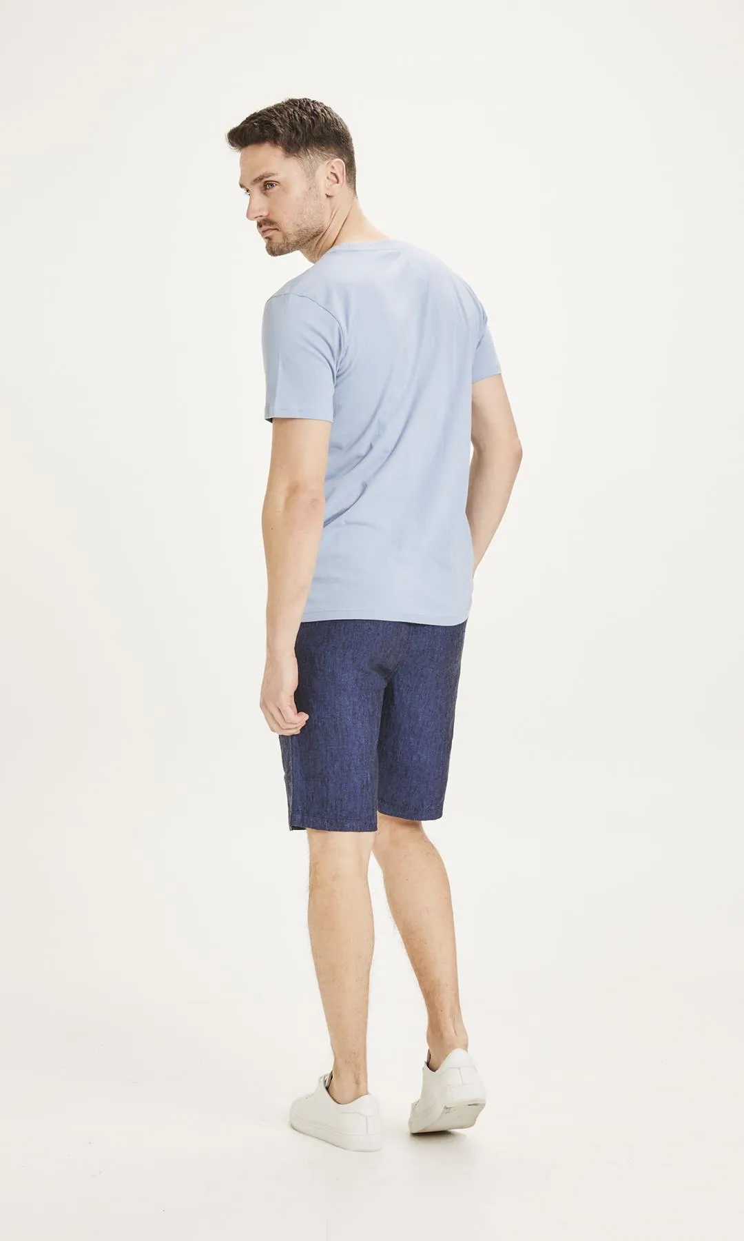 KNOWLEDGE COTTON APPAREL FIG loose linen shorts total eclipse
