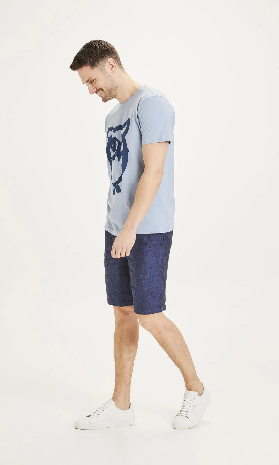 KNOWLEDGE COTTON APPAREL FIG loose linen shorts total eclipse