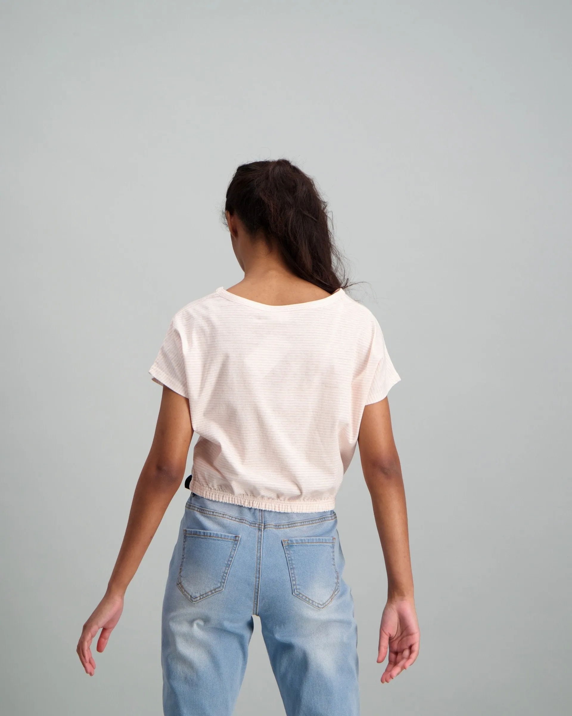 Ladies Elastic Print Top - Pink