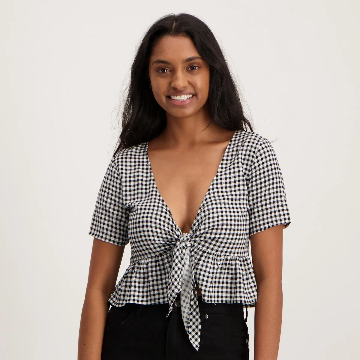 Ladies Reversible Gingham Top