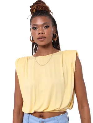 Ladies Shoulder Pad Top - Yellow