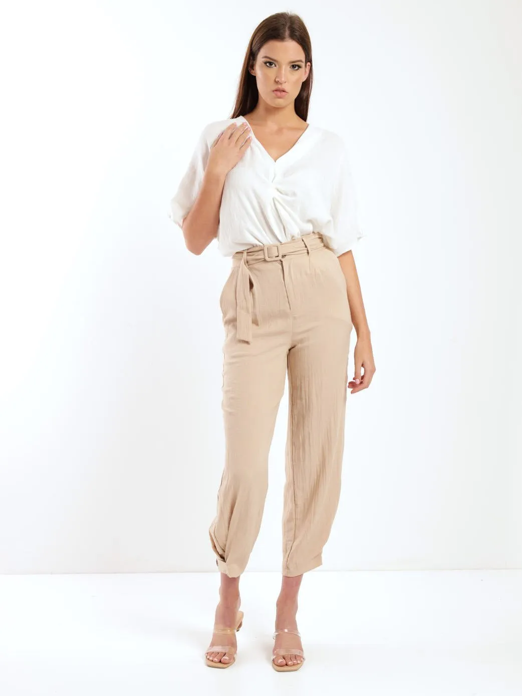 Ladies Twist Knot Blouse - White