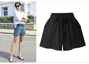 Large Size Women Loose Cotton Shorts Women's Linen Shorts Casual Female Wide Leg Shorts Plus Size 6XL