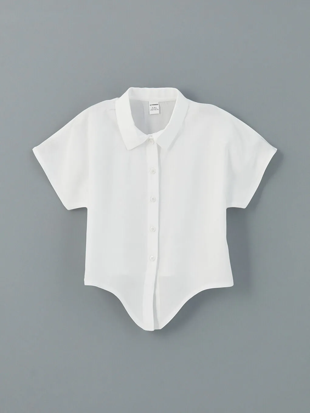 LCW baby White Short Sleeve Basic Girl Shirt
