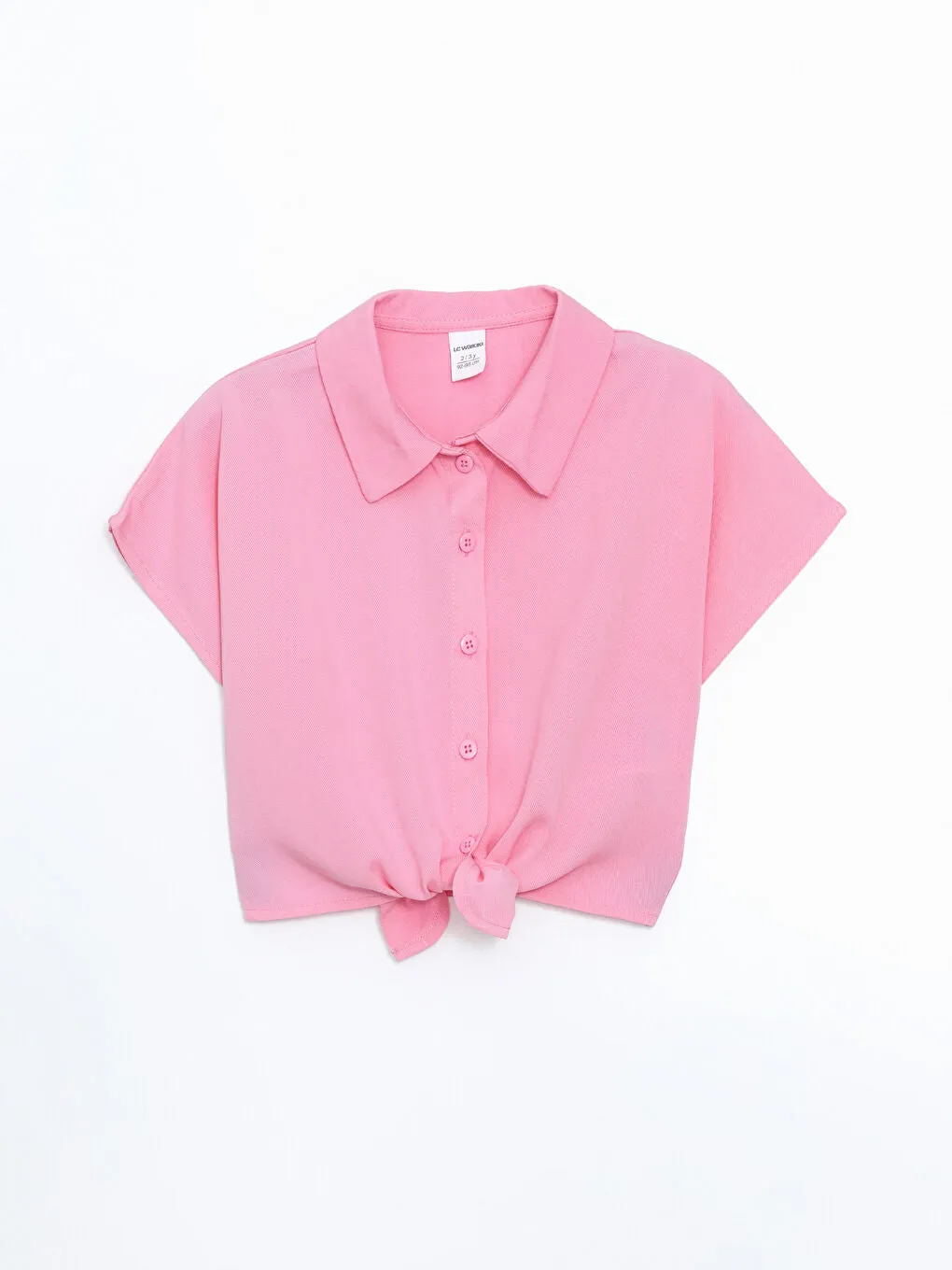 LCW baby White Short Sleeve Basic Girl Shirt