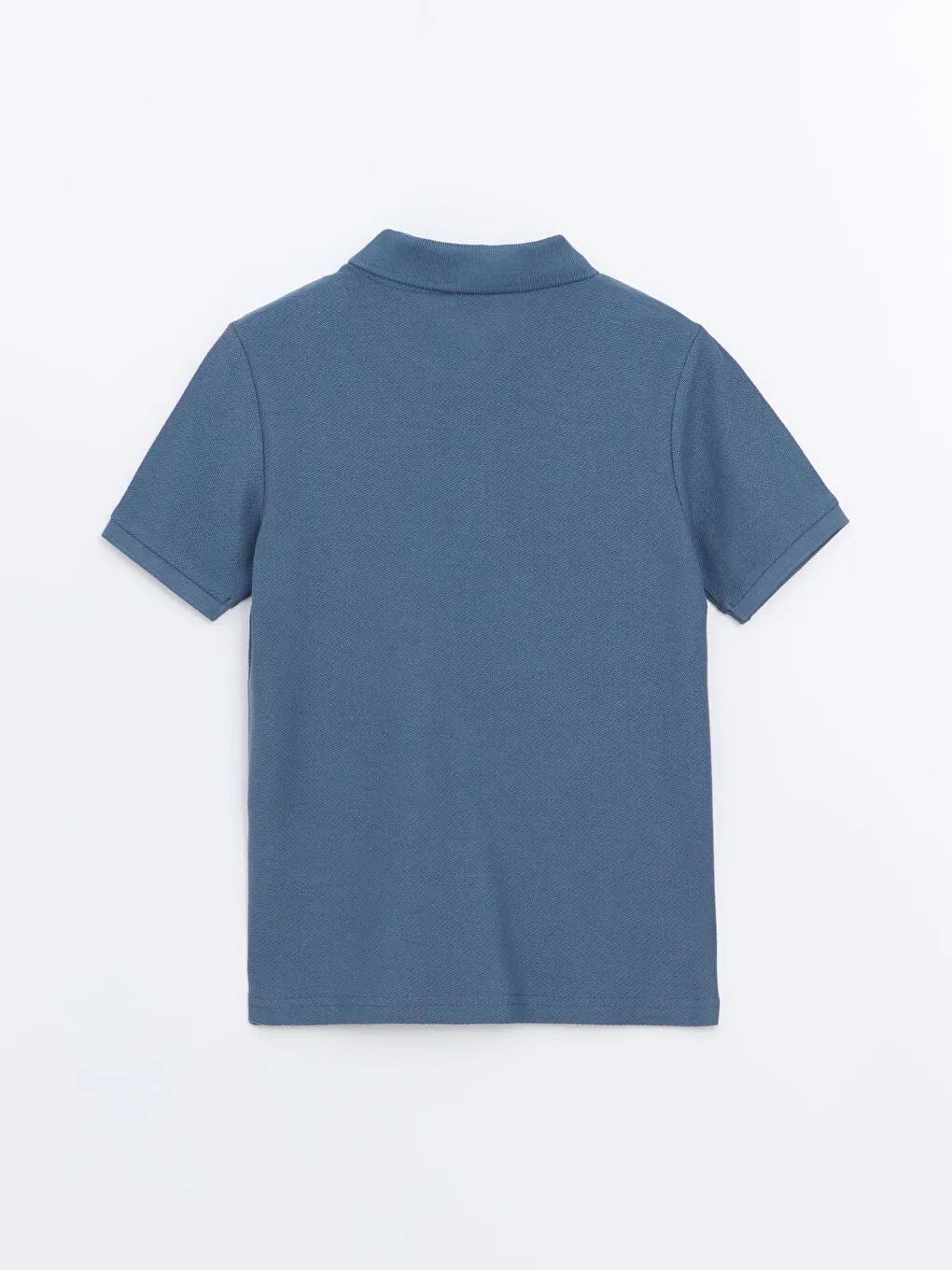 LCW Kids Blue Polo Neck Textured Boy T-Shirt