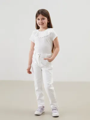 LCW Kids Ecru Basic Girls Trousers