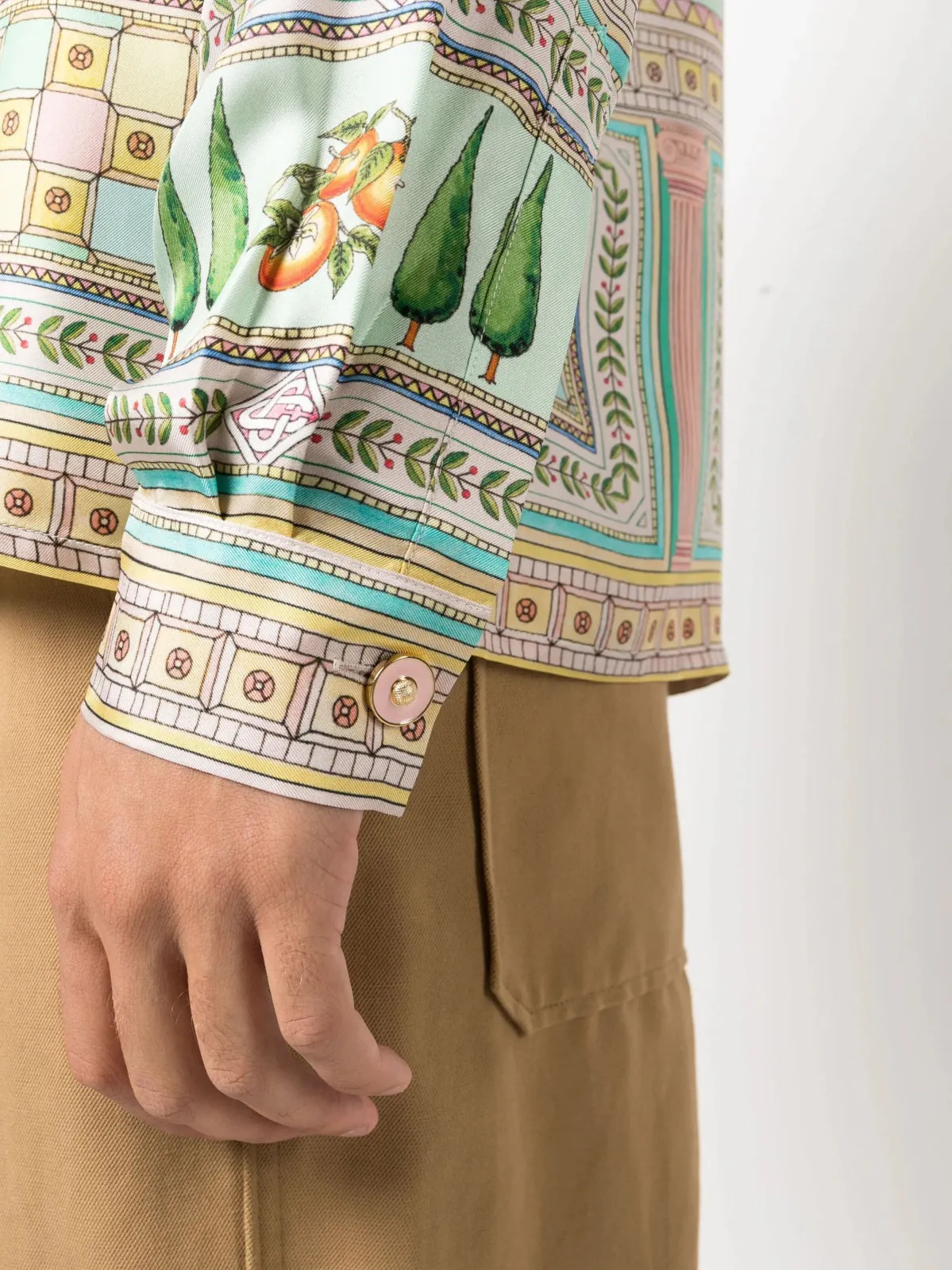 Le Labyrinthe-Print Silk Shirt