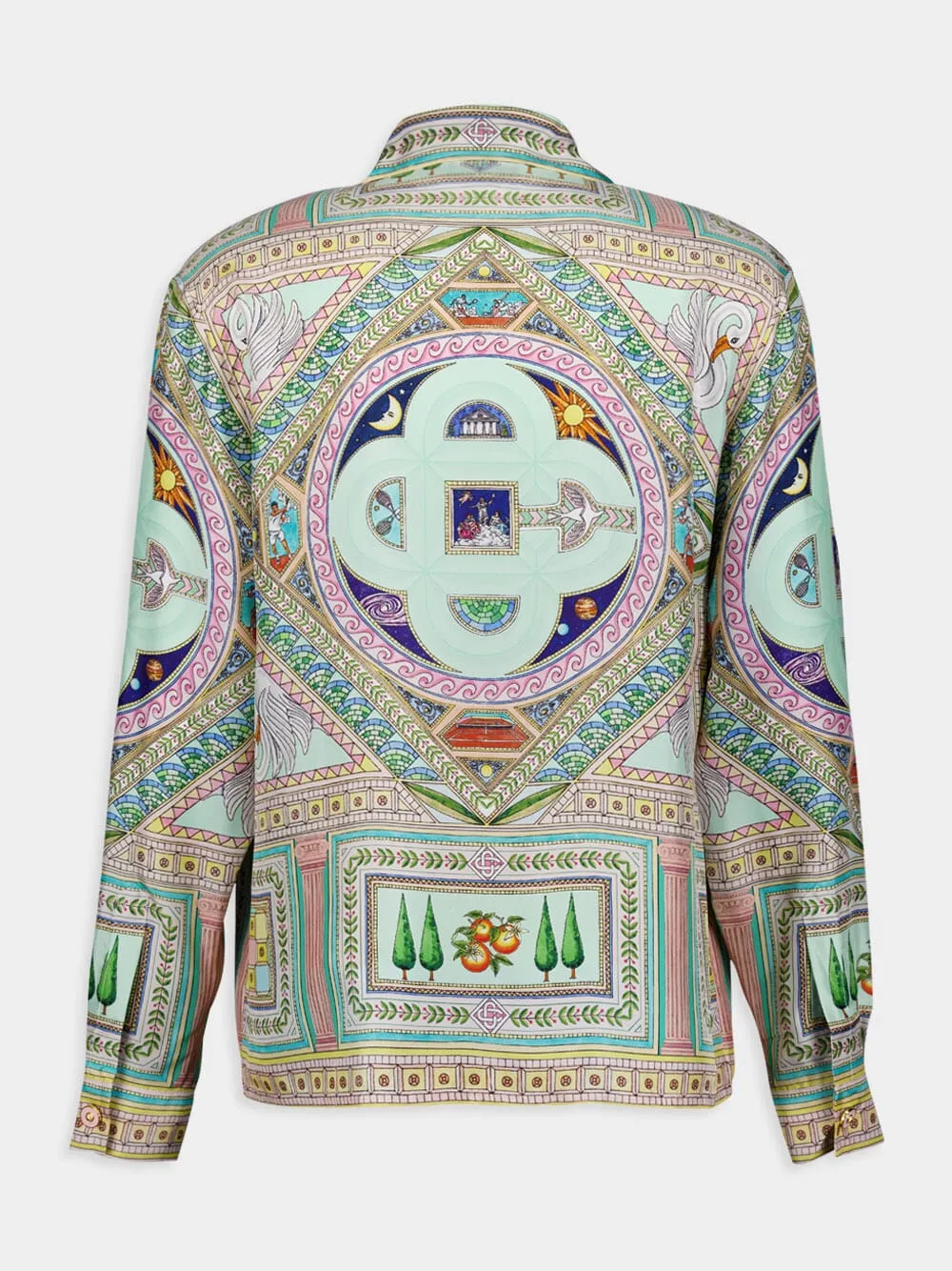 Le Labyrinthe-Print Silk Shirt