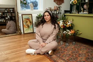 lima waffle pullover in pink