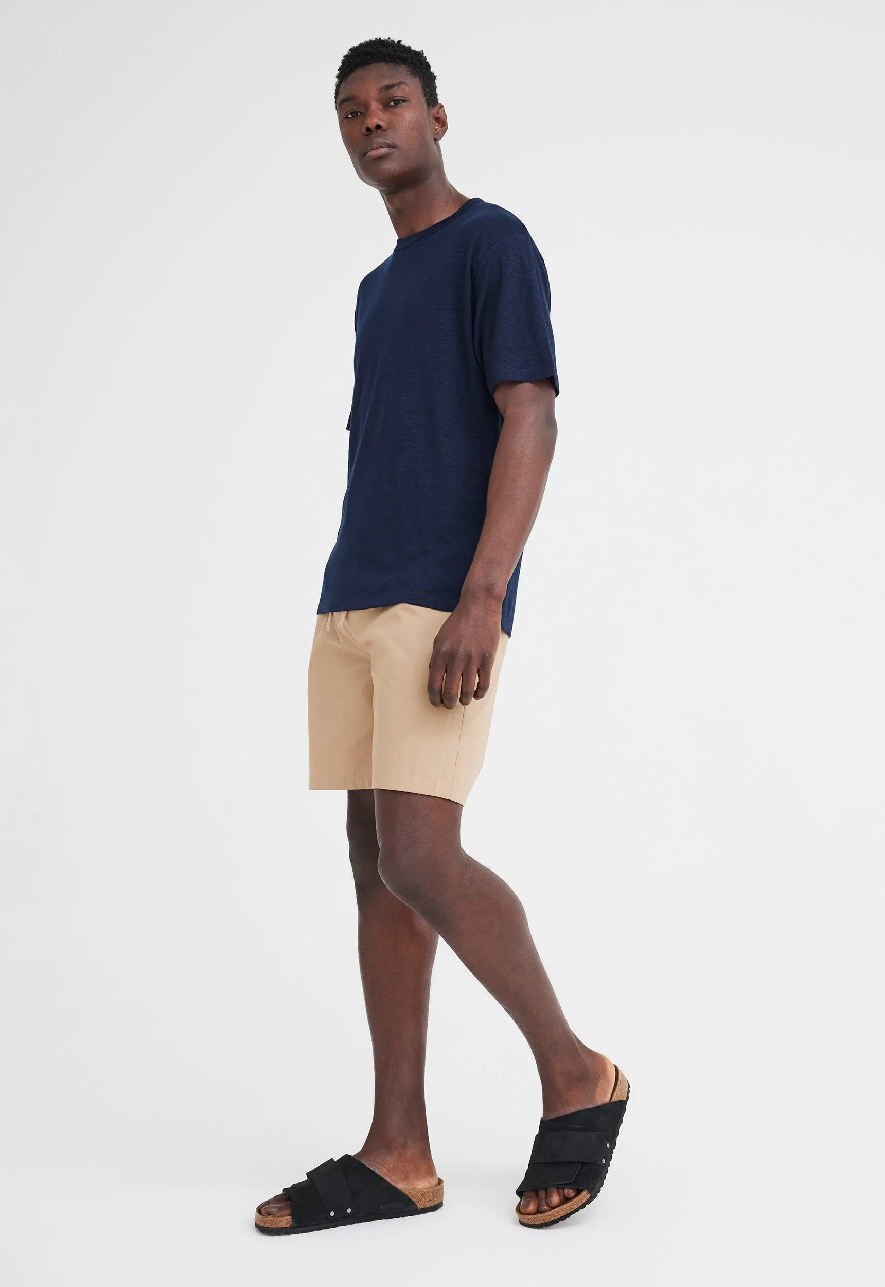 Line Linen Tee - Darkest Navy